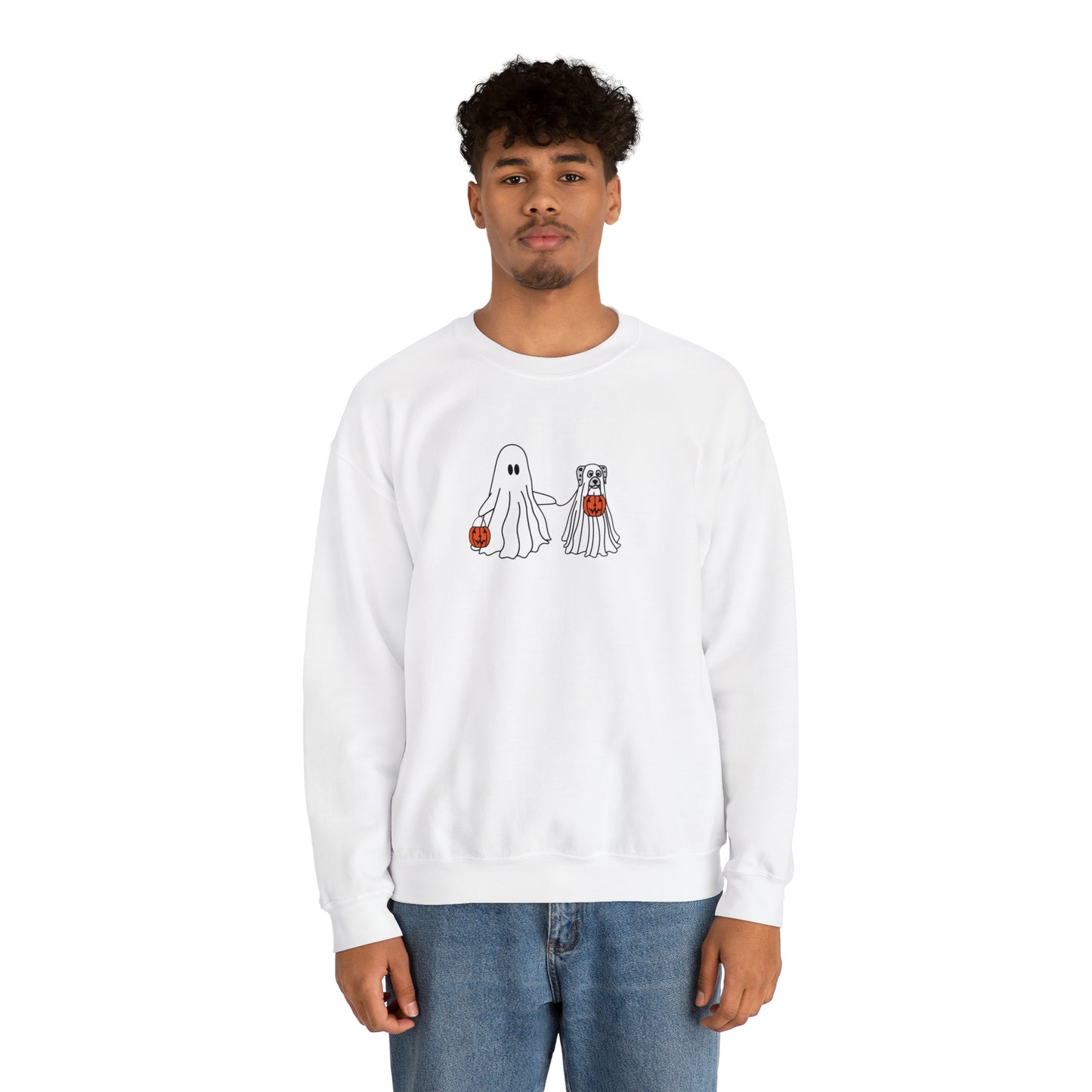 Howl-oween Ghost Dog Unisex Heavy Blend™ Crewneck Sweatshirt