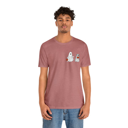 Howl-oween Dog Ghost T Shirt (pocket design)