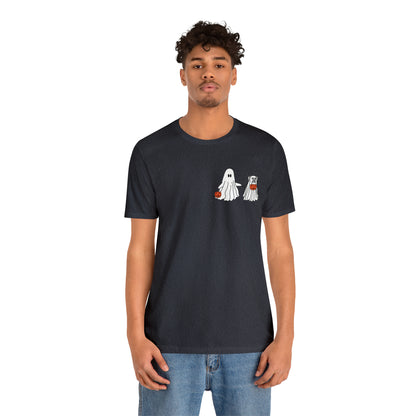 Howl-oween Dog Ghost T Shirt (pocket design)