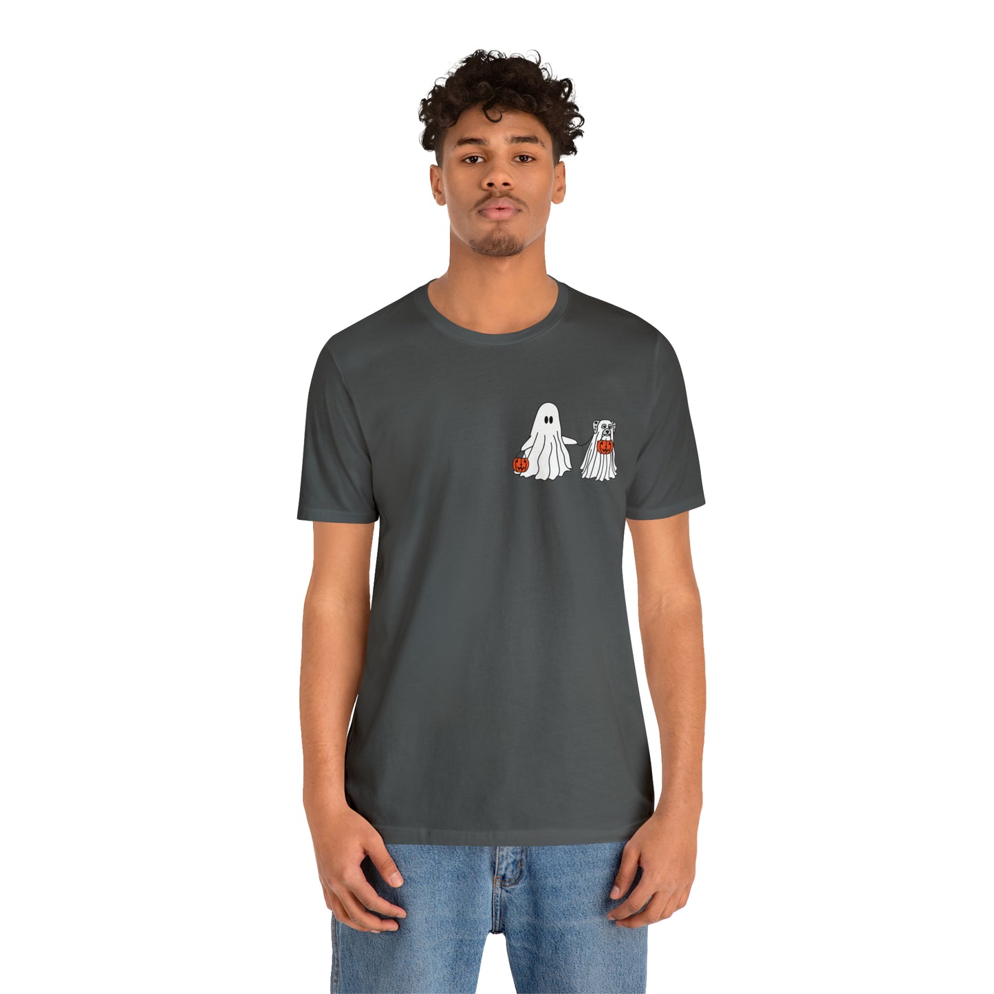 Howl-oween Dog Ghost T Shirt (pocket design)