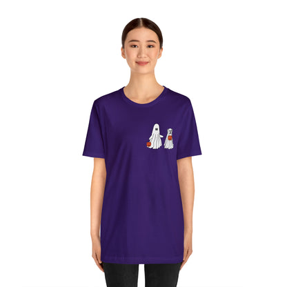 Howl-oween Dog Ghost T Shirt (pocket design)