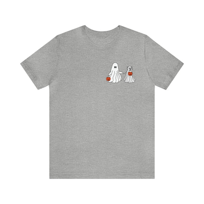 Howl-oween Dog Ghost T Shirt (pocket design)