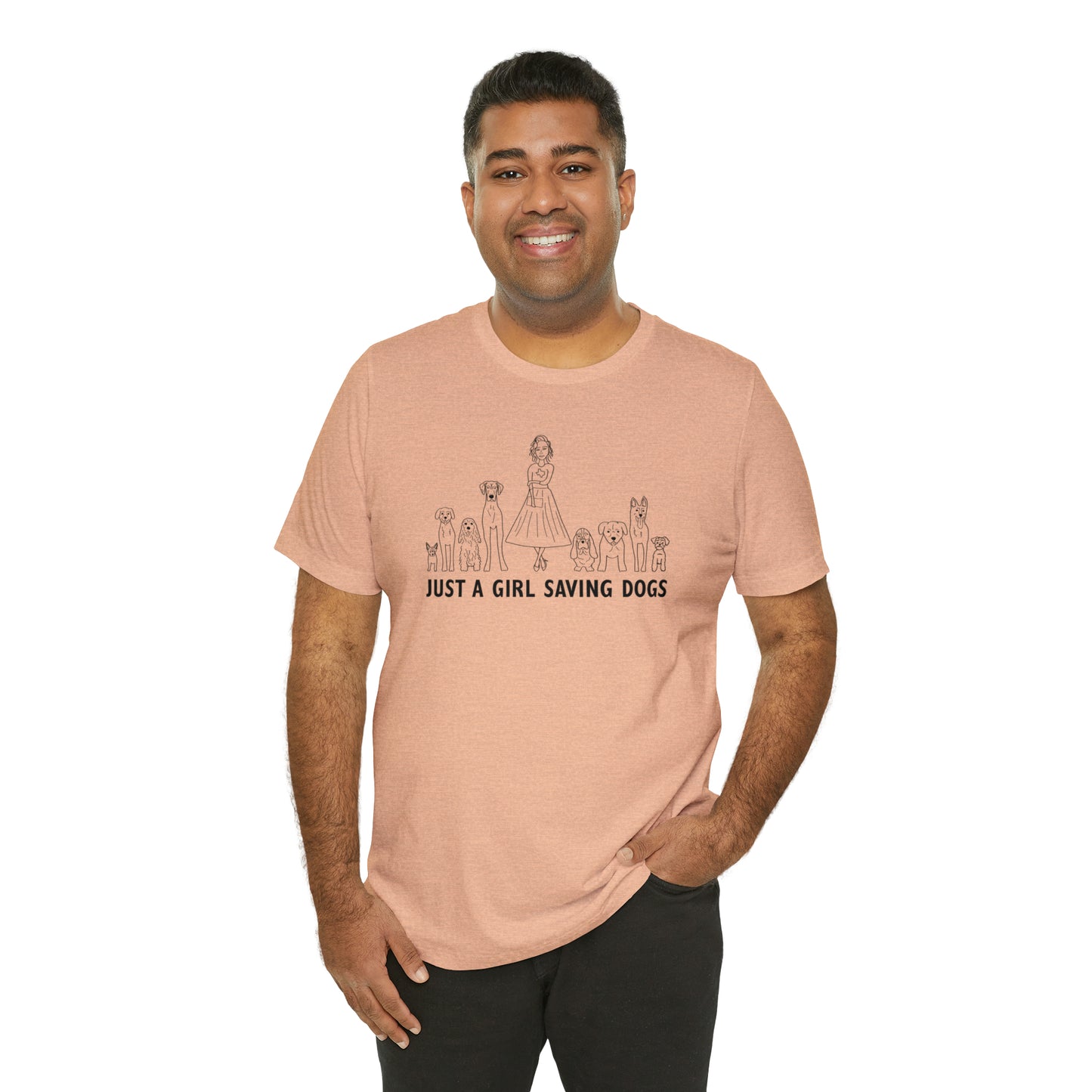 Just a Girl Saving Dogs Sketch T Shirt