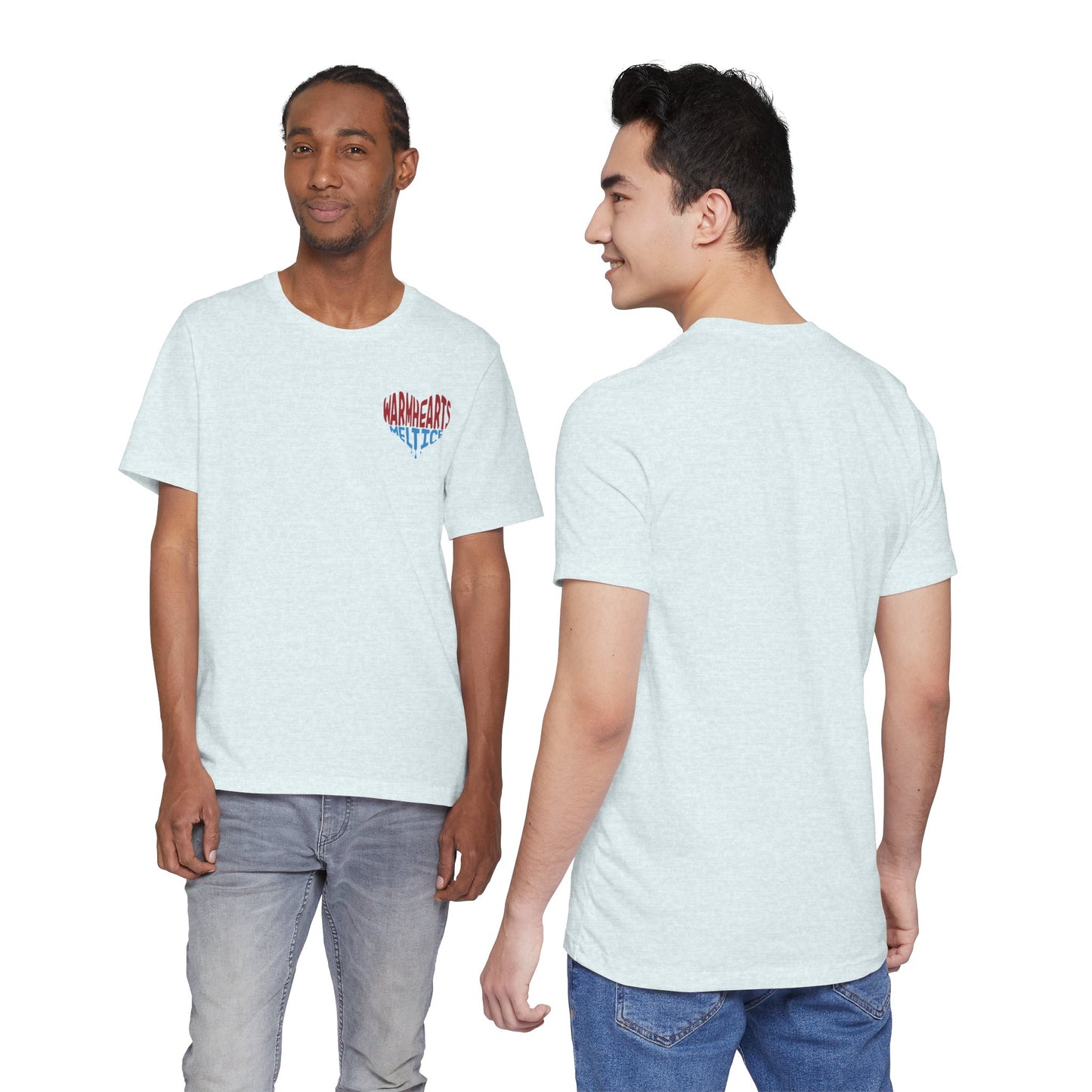 Warm Hearts Melt Ice T Shirt (pocket design)