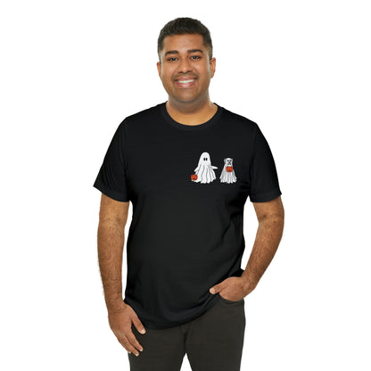 Howl-oween Dog Ghost T Shirt (pocket design)