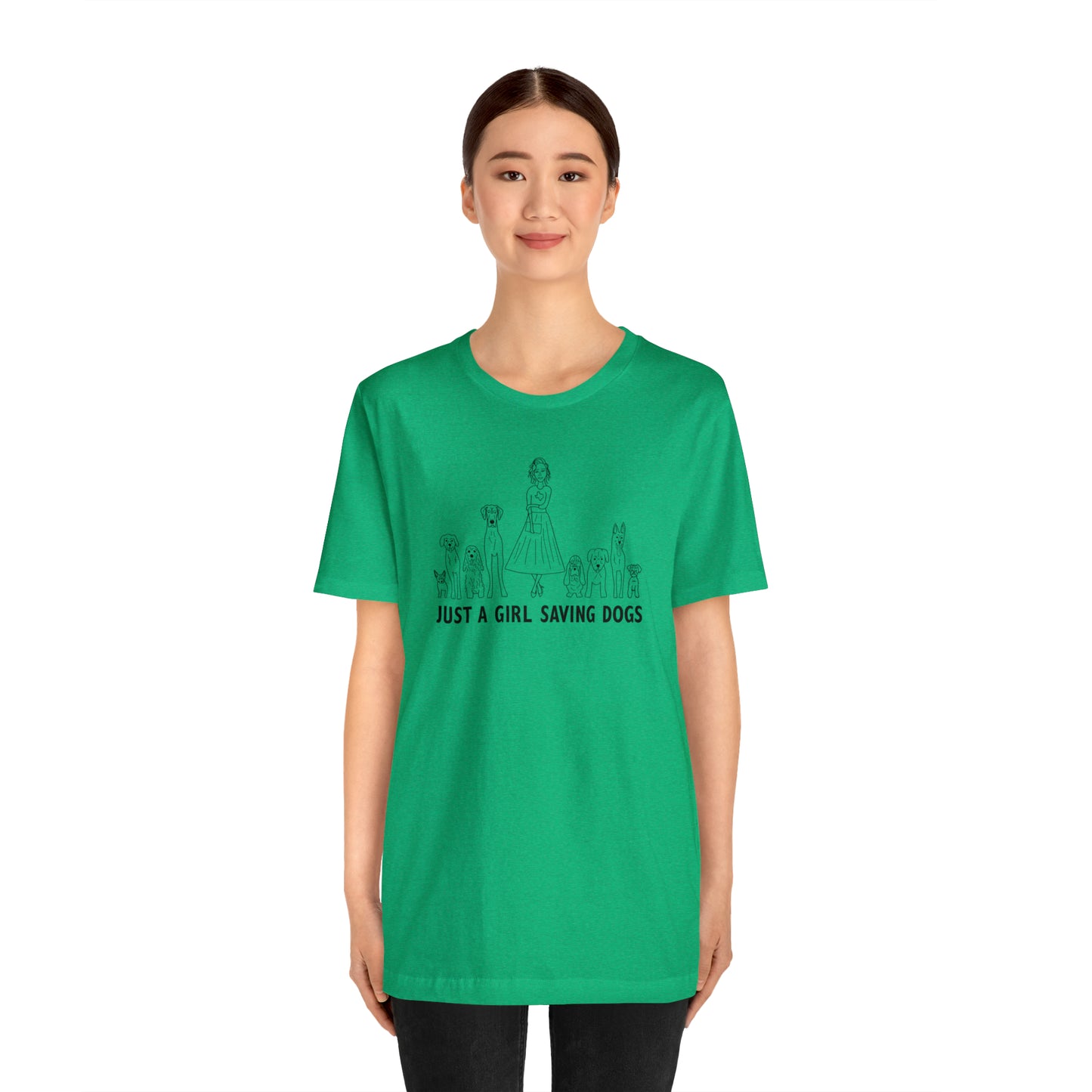 Just a Girl Saving Dogs Sketch T Shirt