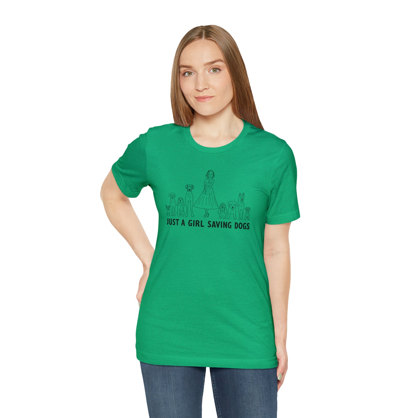 Just a Girl Saving Dogs Sketch T Shirt