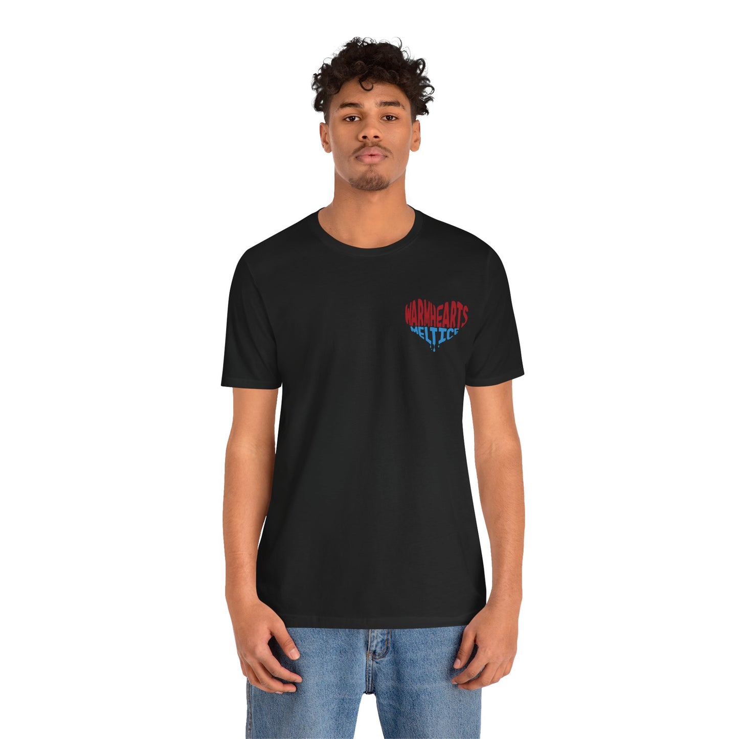 Warm Hearts Melt Ice T Shirt (pocket design)