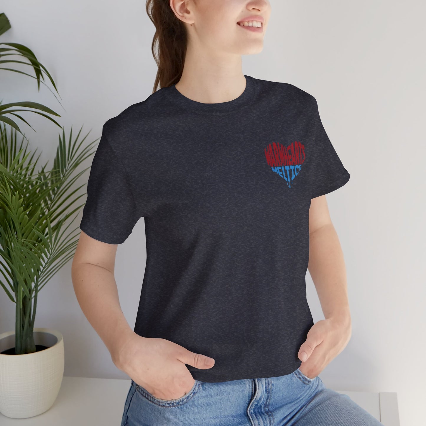 Warm Hearts Melt Ice T Shirt (pocket design)