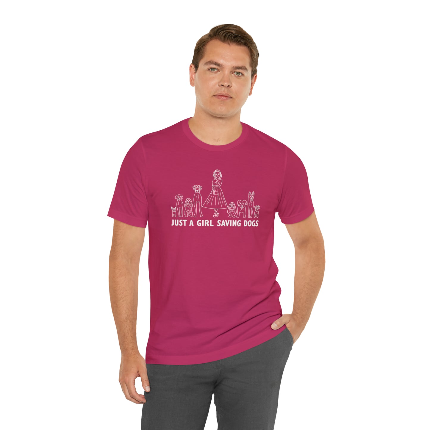 Just a Girl Saving Dogs Sketch T Shirt