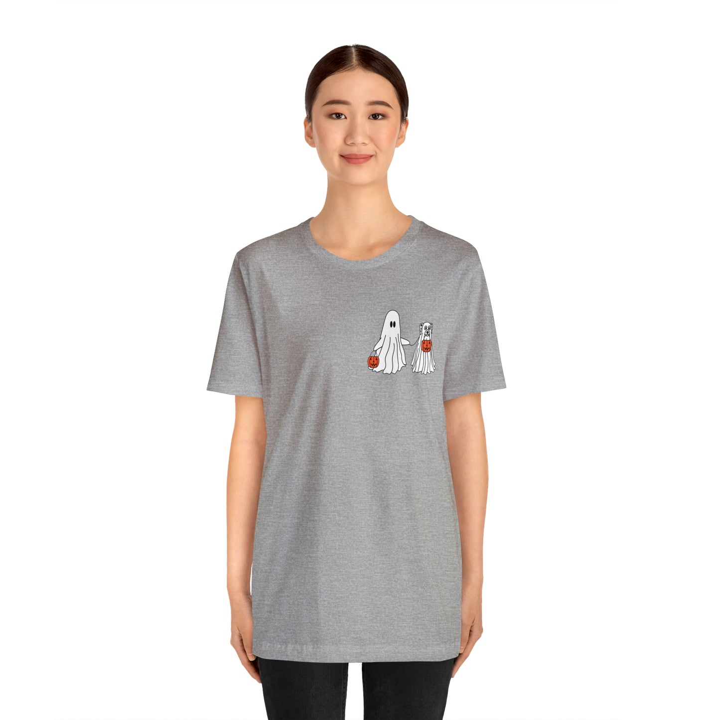 Howl-oween Dog Ghost T Shirt (pocket design)