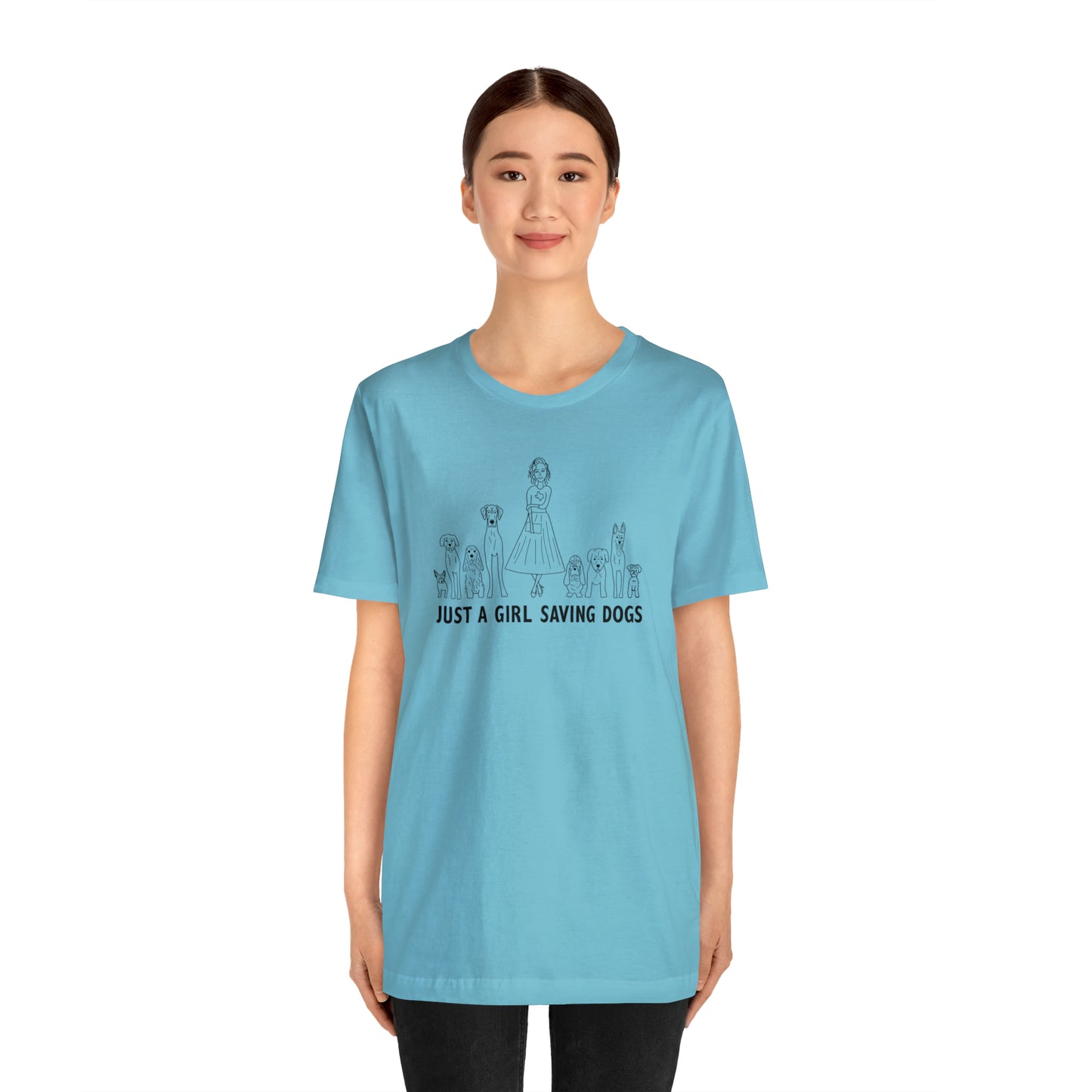 Just a Girl Saving Dogs Sketch T Shirt