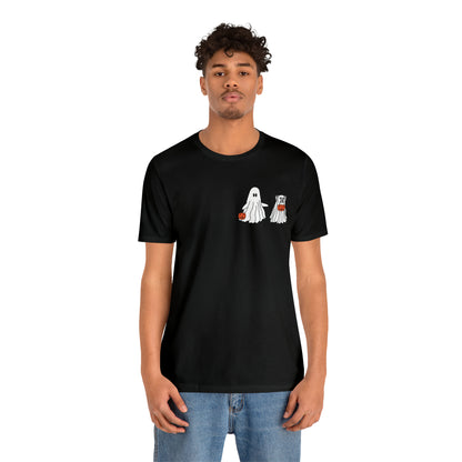 Howl-oween Dog Ghost T Shirt (pocket design)