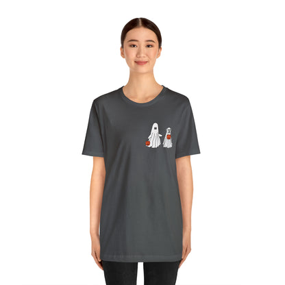 Howl-oween Dog Ghost T Shirt (pocket design)