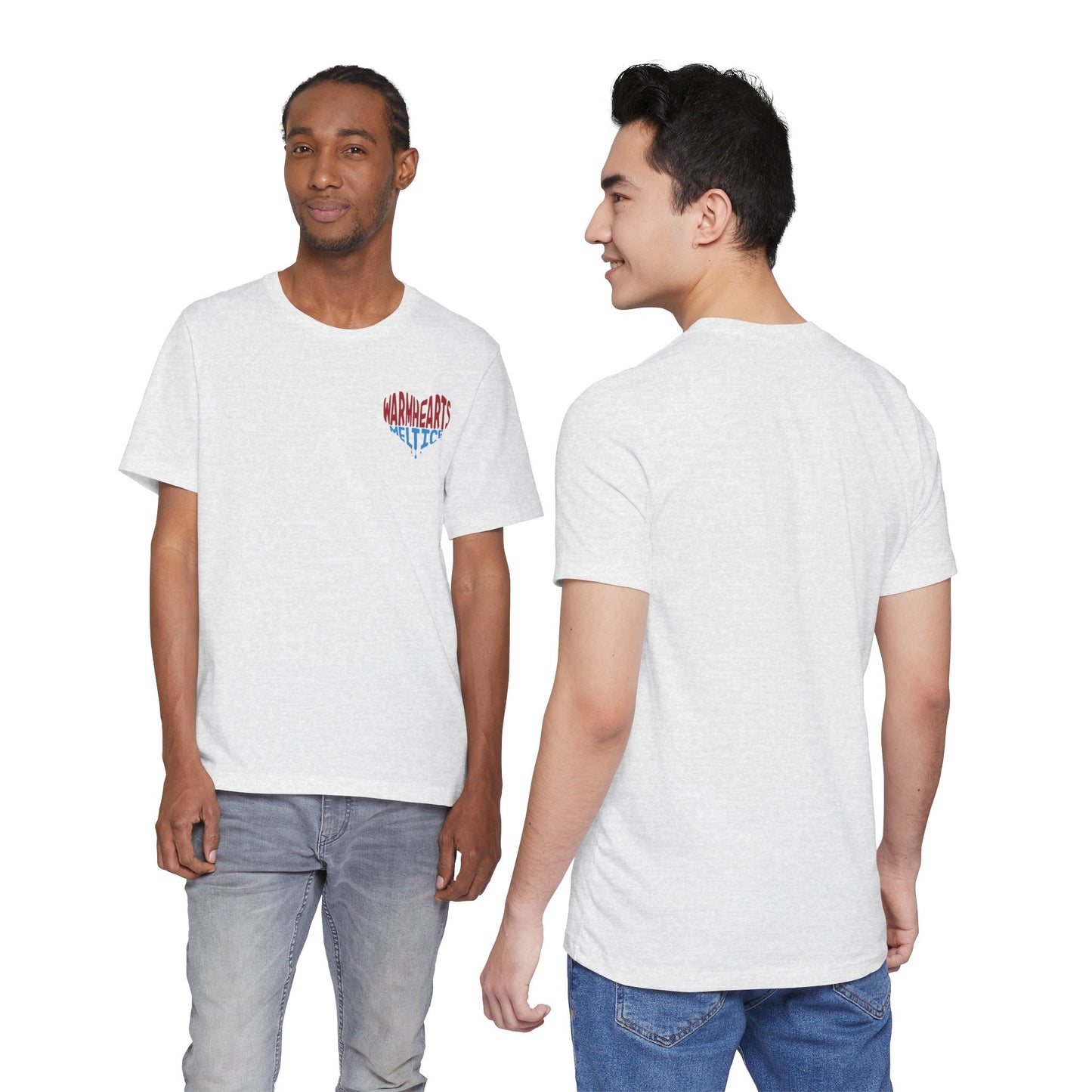 Warm Hearts Melt Ice T Shirt (pocket design)