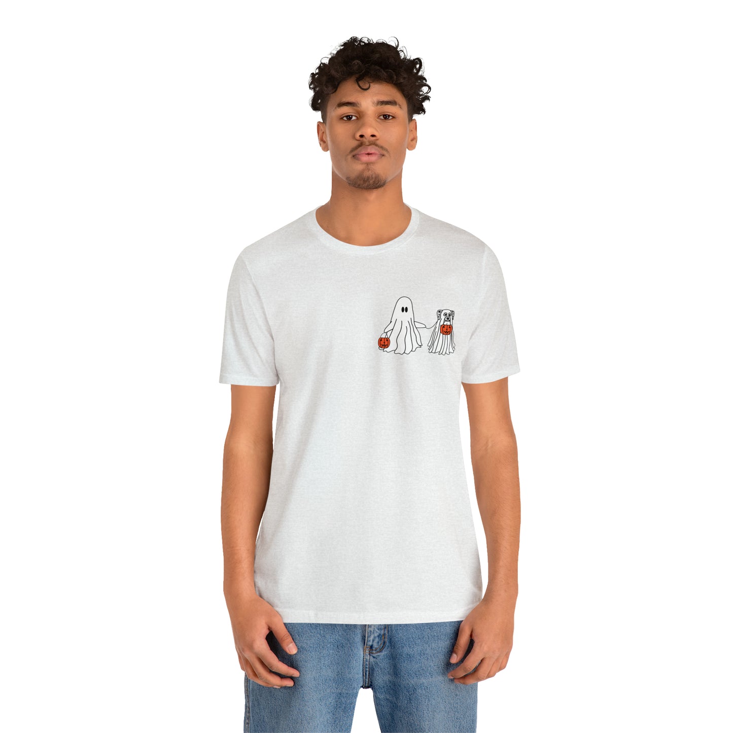 Howl-oween Dog Ghost T Shirt (pocket design)