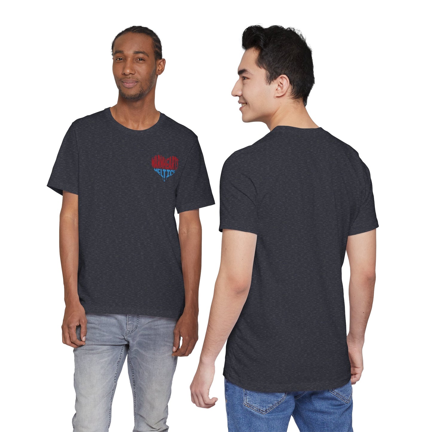 Warm Hearts Melt Ice T Shirt (pocket design)