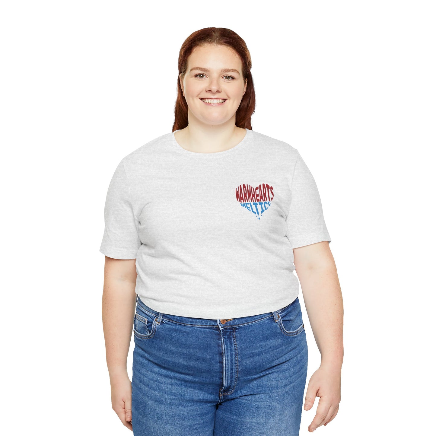 Warm Hearts Melt Ice T Shirt (pocket design)