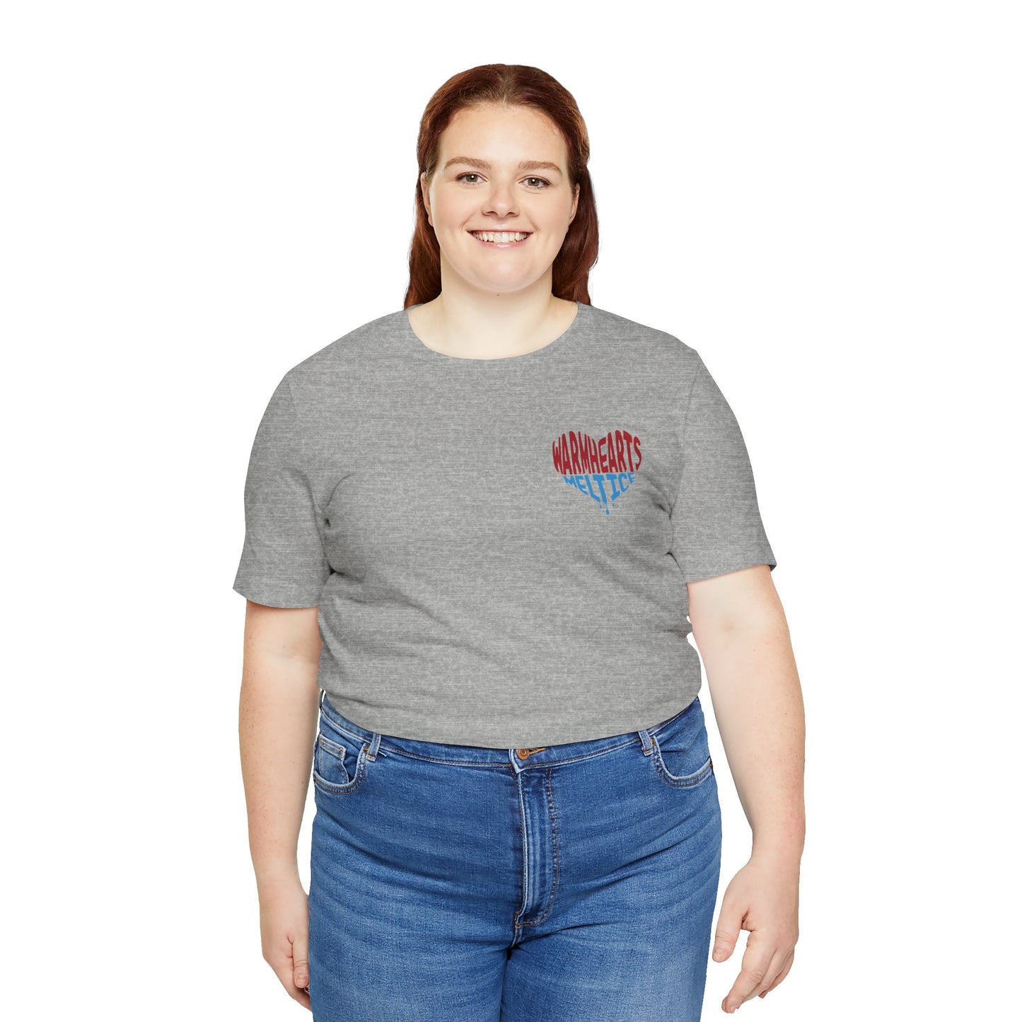 Warm Hearts Melt Ice T Shirt (pocket design)