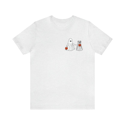 Howl-oween Dog Ghost T Shirt (pocket design)