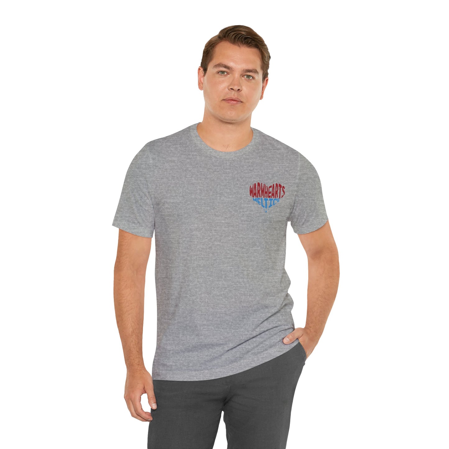 Warm Hearts Melt Ice T Shirt (pocket design)