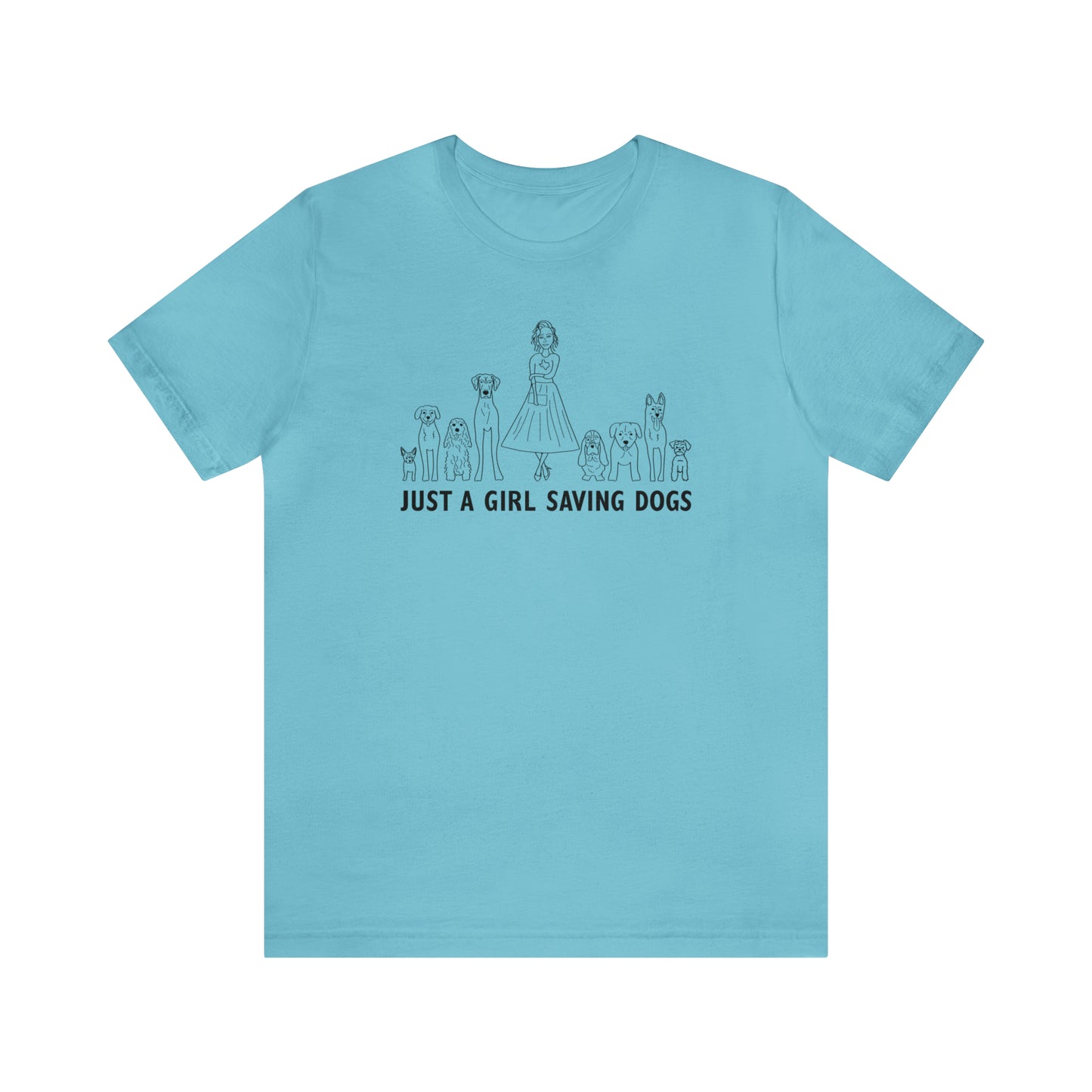 Just a Girl Saving Dogs Sketch T Shirt