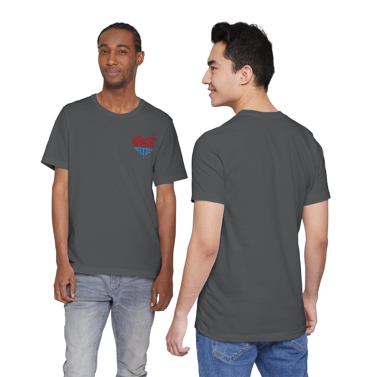 Warm Hearts Melt Ice T Shirt (pocket design)