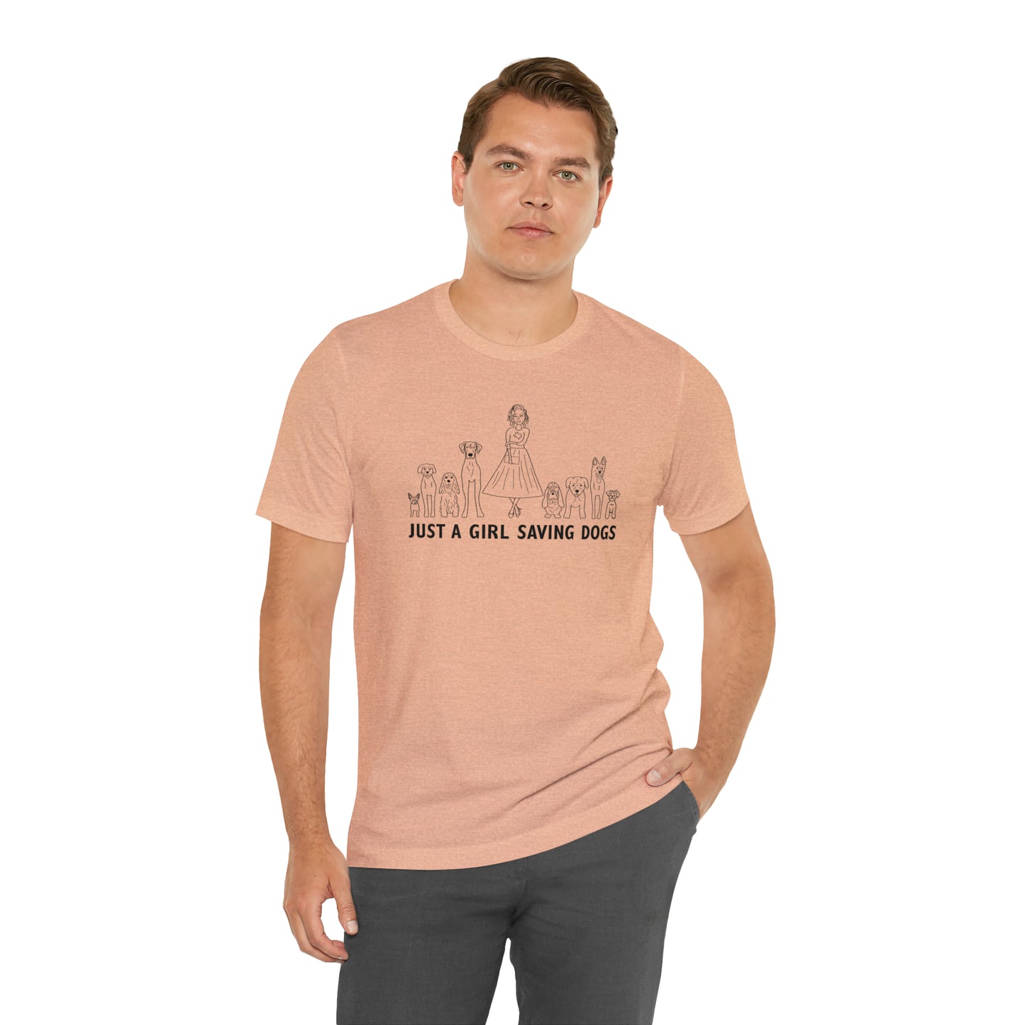 Just a Girl Saving Dogs Sketch T Shirt