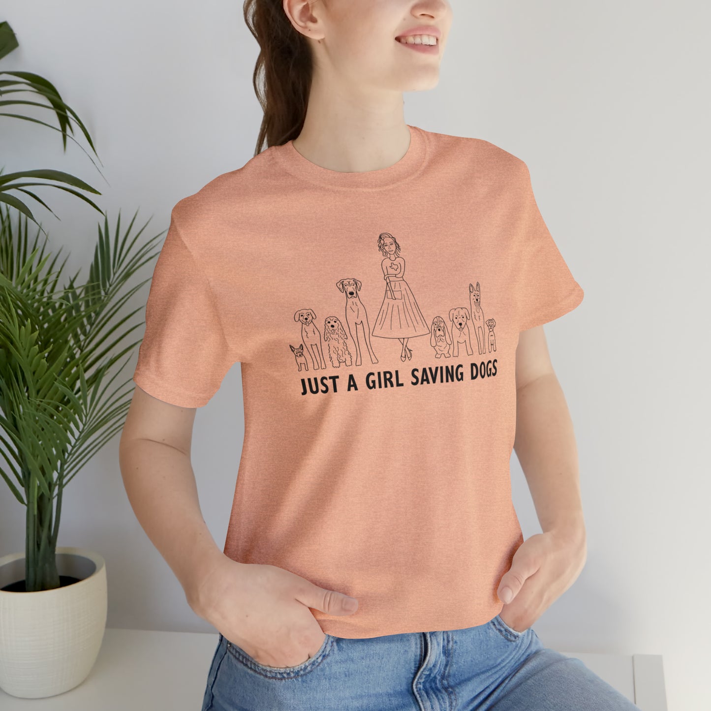 Just a Girl Saving Dogs Sketch T Shirt