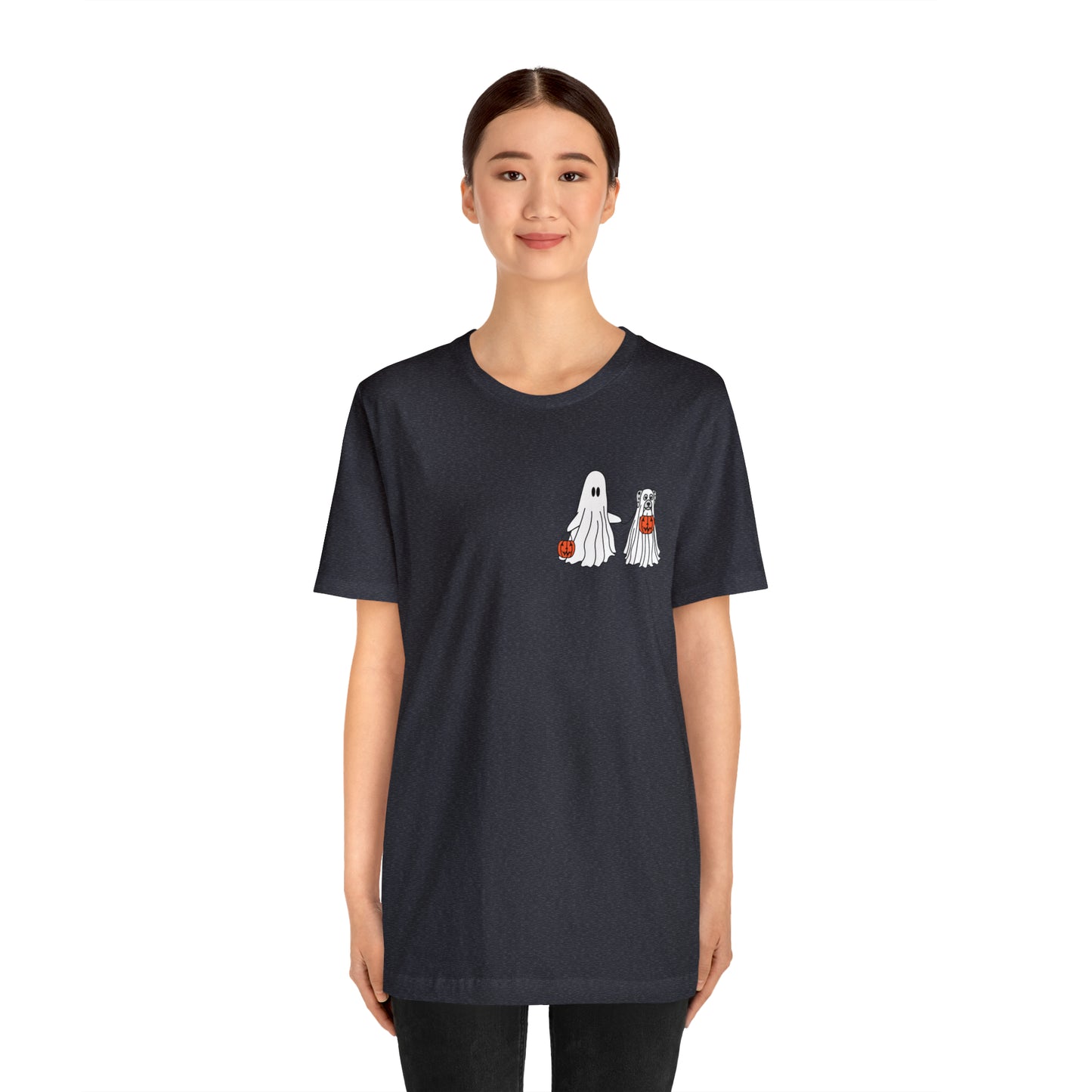 Howl-oween Dog Ghost T Shirt (pocket design)