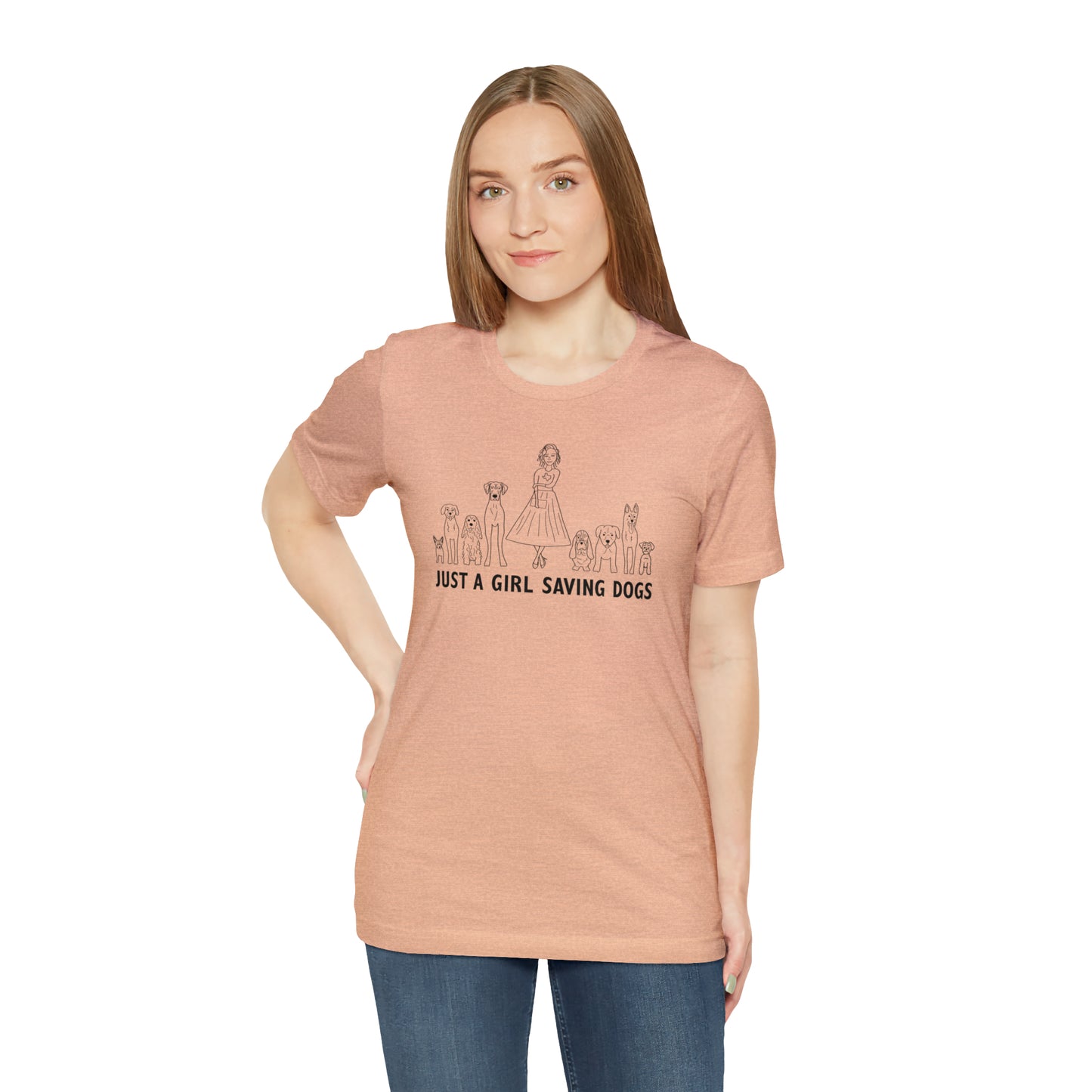 Just a Girl Saving Dogs Sketch T Shirt