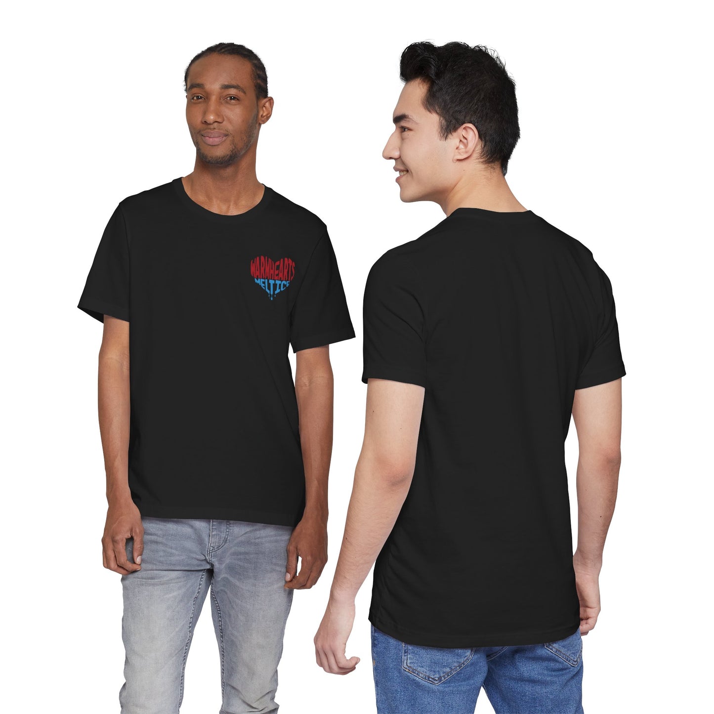 Warm Hearts Melt Ice T Shirt (pocket design)
