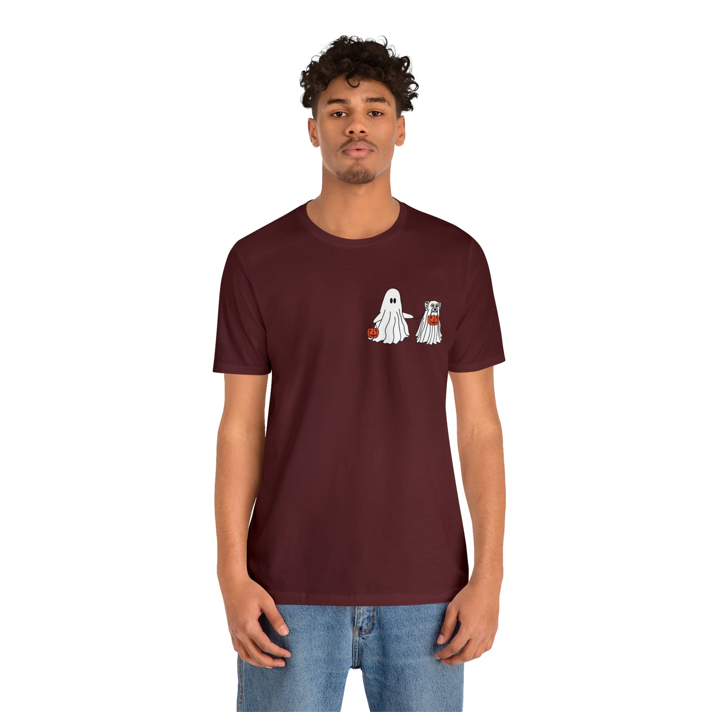 Howl-oween Dog Ghost T Shirt (pocket design)